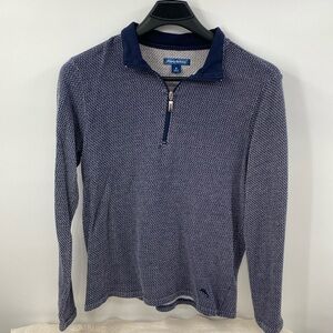 Tommy Bahama Quarter Zip Sweater Mens Medium Blue Long Sleeve Lightweight